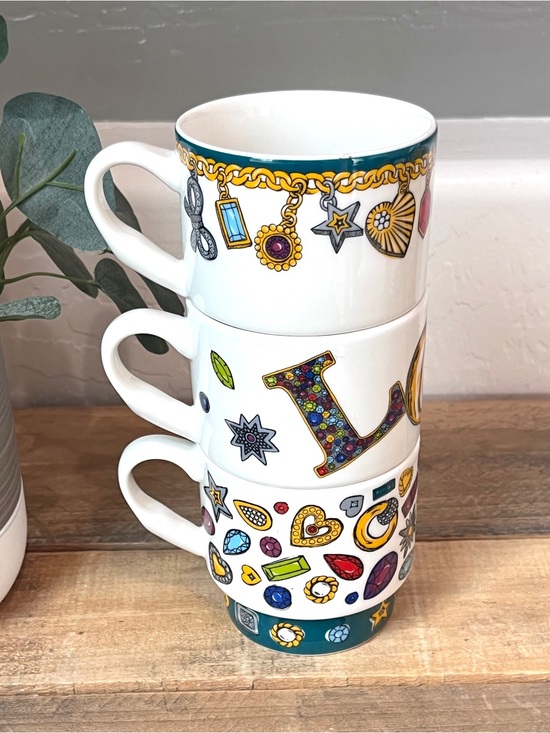 Brighton Collectibles Other - Brighton VIP Exclusive Stackable Ceramic Mugs Set of 3 Love Trust Your Journey